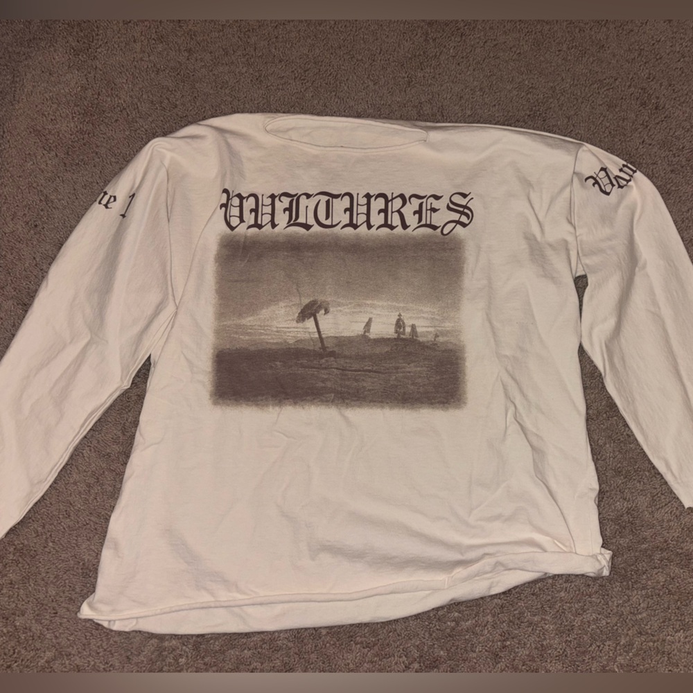 Yeezy White Graphic Long Sleeve Shirt